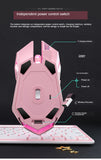 Bluetooth Wireless Pink Rechargeable Mechanical 2400dpi Backlit Gamer Mouse