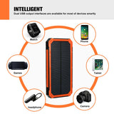 Leory 8000mAH Waterproof Portable Solar Panel Battery Power Bank