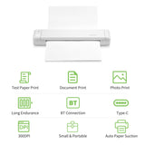 Poooli A4 Paper Printer Direct Thermal Transfer Mobile Portable Printer Wireless Connection 300DPI