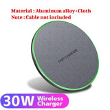 30W Induction Fast Wireless Charger For iPhone 13/12/11/Pro/XS/Max/Mini/X/XR/Samsung/Xiaomi/Huawei