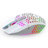 Wireless Charging RGB Gaming Mouse 8-button LED Hollow Honeycomb Ergonomic Design